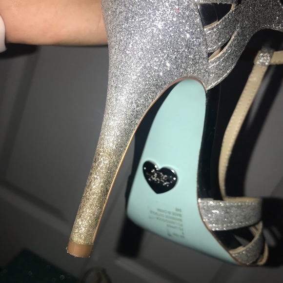 Betsey Johnson Silver Sparkle Heels - Picture 7 of 8
